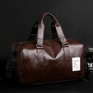 Unisex Travel Soft Leather Duffle Bag