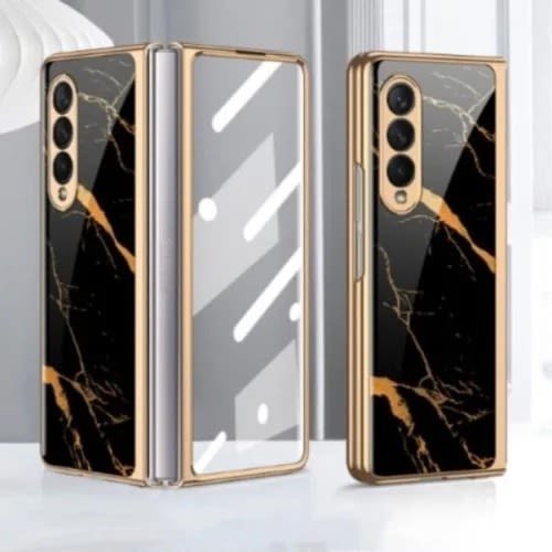 Marble Patterned Glass Case For Samsung Galaxy Z Fold 3/4 - Image 10