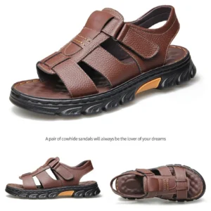 TitanGrip Italian-Style Pure Leather Trek Men Sandals