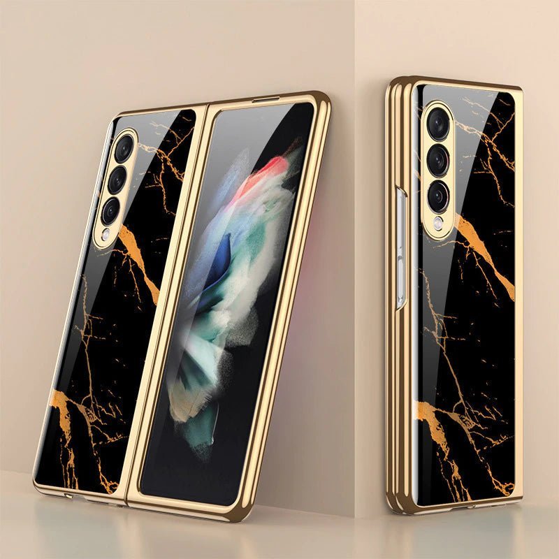 Marble Patterned Glass Case For Samsung Galaxy Z Fold 3/4 - Image 12