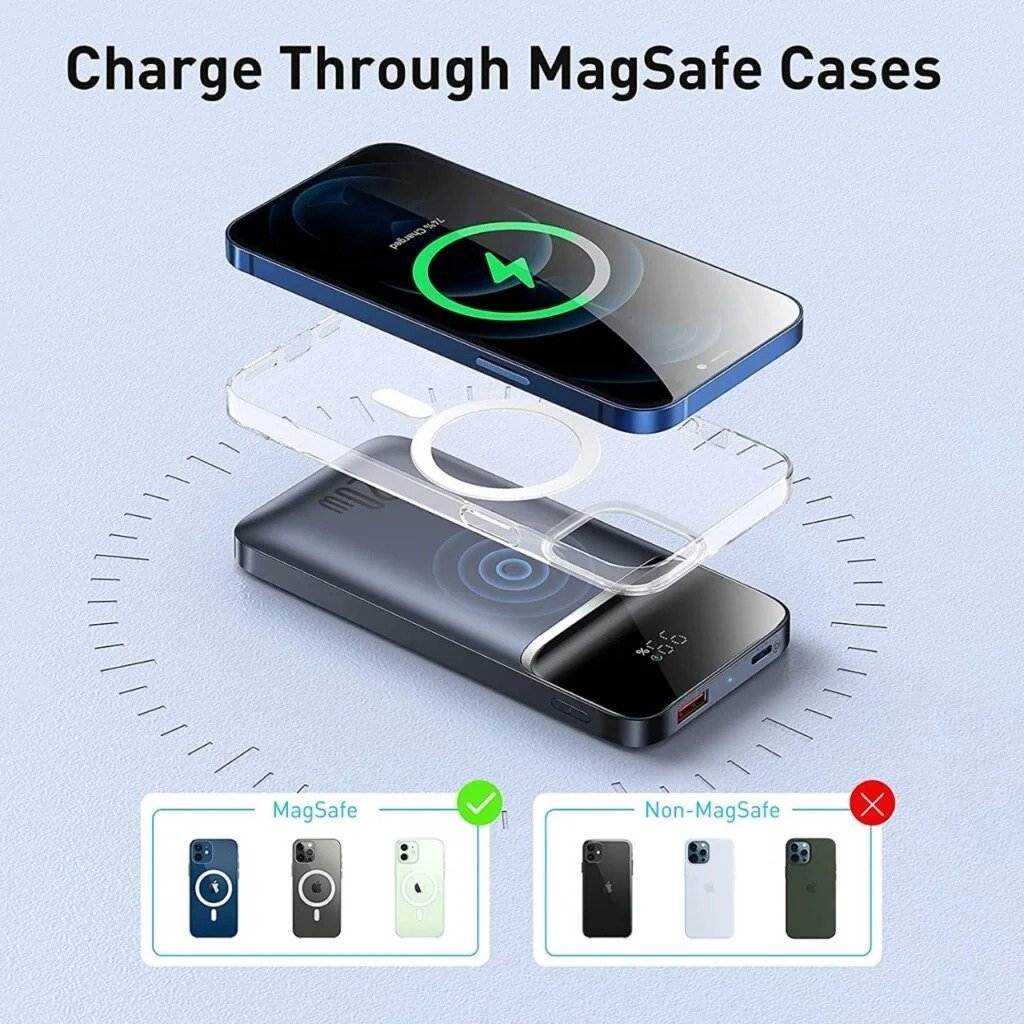Baseus Magnetic Power Bank, 10,000mAh Mag-Safe Wireless Portable Charger, PD 20W USB-C Battery Pack - Image 8