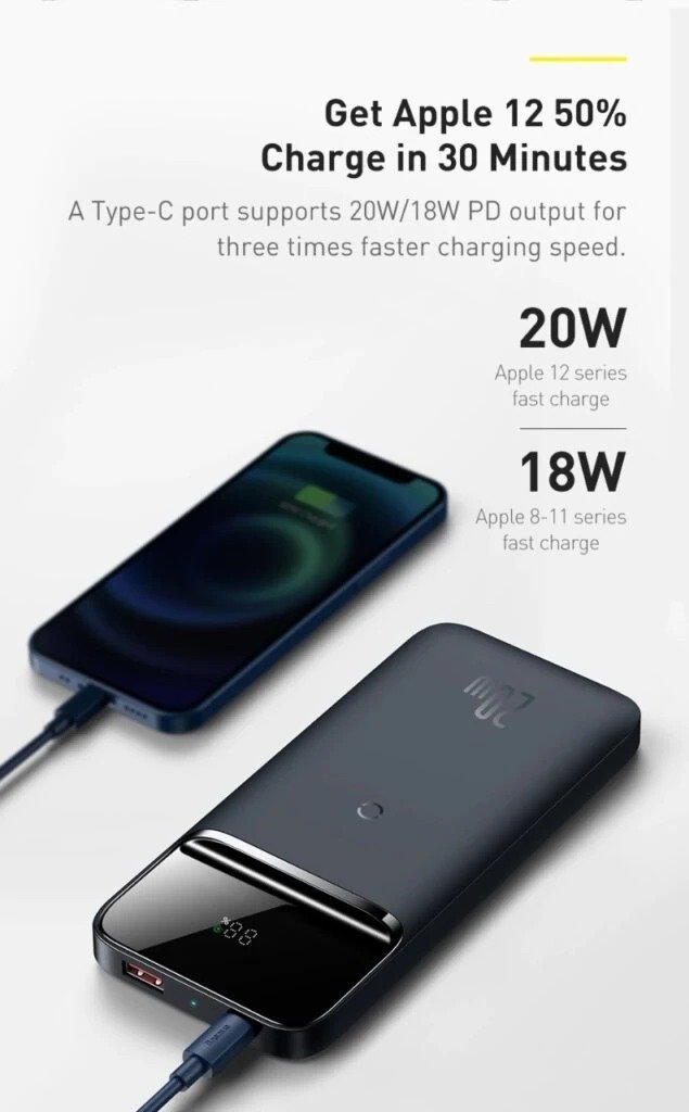 Baseus Magnetic Power Bank, 10,000mAh Mag-Safe Wireless Portable Charger, PD 20W USB-C Battery Pack - Image 5