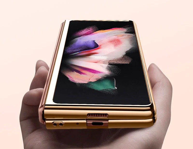 Marble Patterned Glass Case For Samsung Galaxy Z Fold 3/4 - Image 3