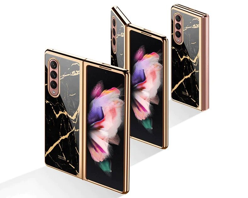 Marble Patterned Glass Case For Samsung Galaxy Z Fold 3/4 - Image 7