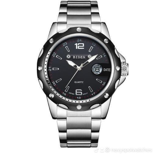 BIDEN Men Watch Fashion Casual Business Waterproof Quartz Calendar Stainless Steel Strap Watches - Image 10