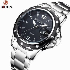 BIDEN Men Watch Fashion Casual Business Waterproof Quartz Calendar Stainless Steel Strap Watches - Image 4