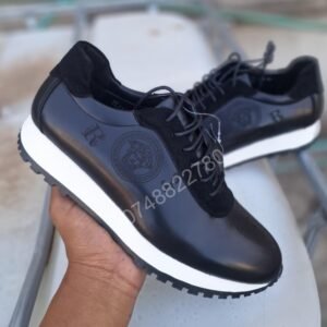 LuxeGlide Prestige Comfort Sneakers - Black Smooth