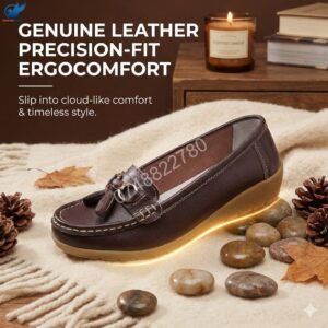 Genuine Cowhide Leather Precision-Fit ErgoComfort Ladies Slip-on Mocassins