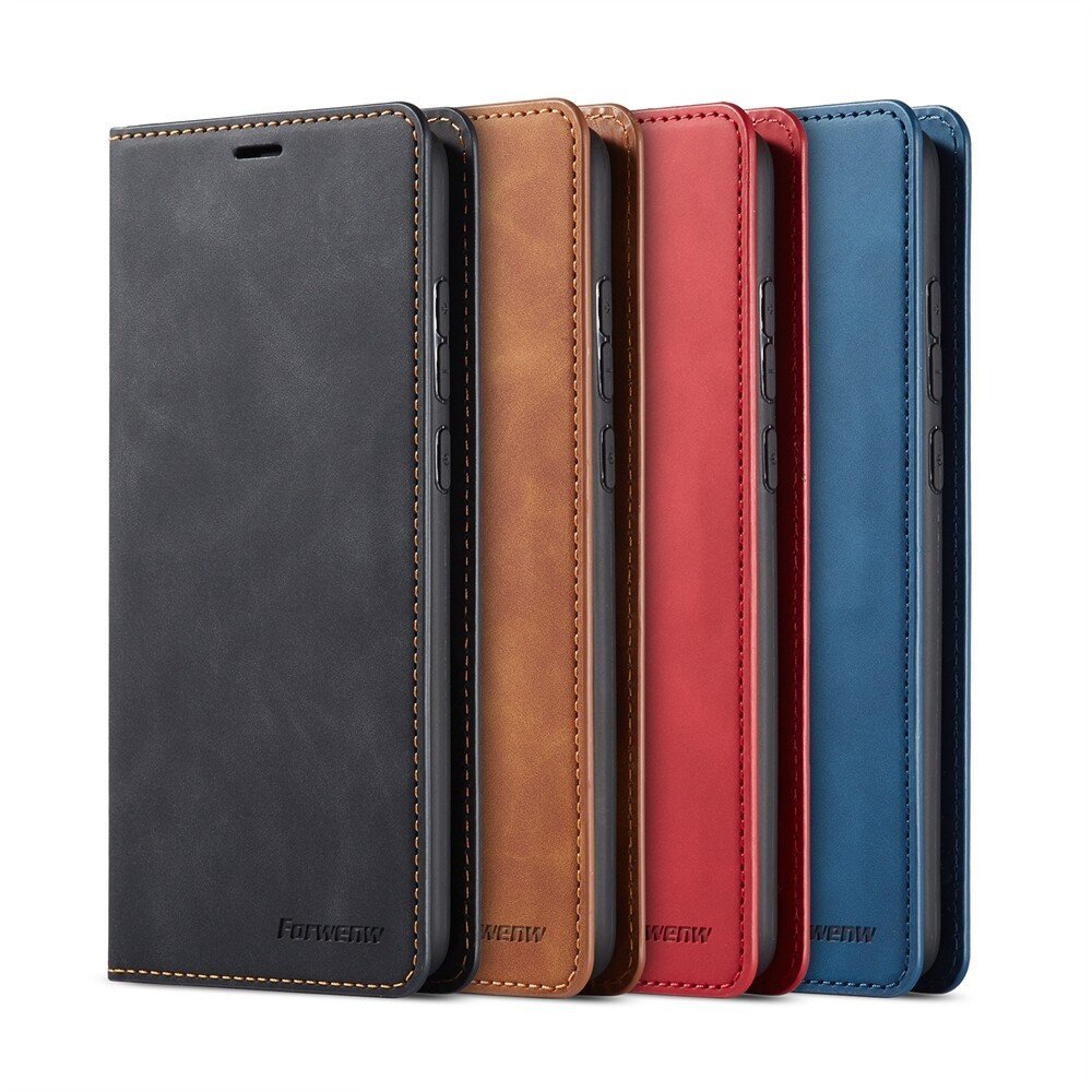Fornwenw Genuine Leather Flip Cover for iPhone 13 Series - Image 9