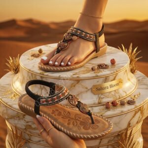 Sahara Bloom™ – Bohemian Hand-Beaded Comfort Sandals