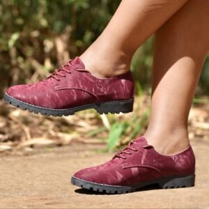 The Valmont Classic Brogues – Women’s Edition - Red Wine (Burgundy)