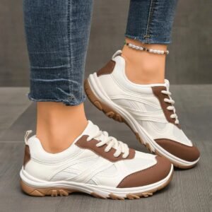 Urban Aura™ Signature Chunky Sneaker - White/Brown