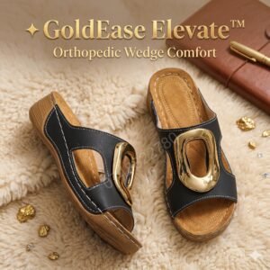 ✨ GoldEase Elevate™ – Orthopedic Wedge Comfort - 🖤 Black_Midnight Luxe
