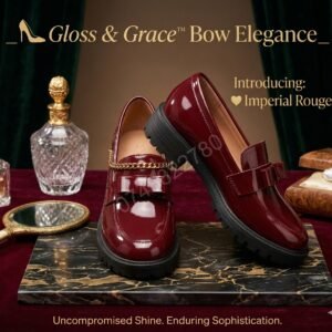 👠 Gloss & Grace™ Bow Elegance - ❤️ Imperial Rouge/Red