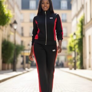 Veloura Stride Luxe™ Tracksuit Set - Black