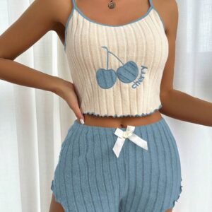 ✨ Cherry Dream™ – Ribbed Cloud-Set - Mist Blue