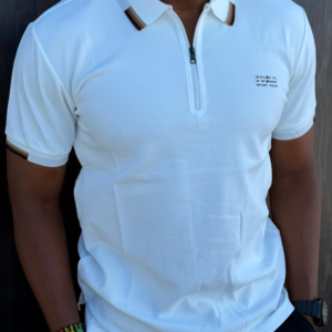 ✨ FlexZip Authority™ – Modern Performance Polo - White