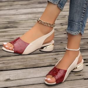 ✨ GlowStride Luxe™ – Effortless Elegance Sandals - Red/Burgundy