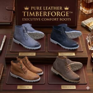 👑 PURE Leather TIMBERForge™ – Executive Comfort Boots