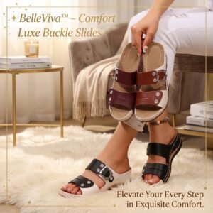 ✨ BelleViva™ – Comfort Luxe Buckle Slides