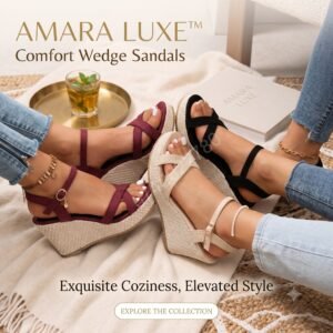 Amara Luxe™ – Comfort Wedge Sandals