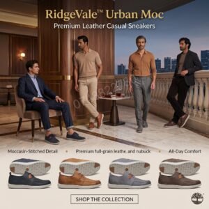 👞 RidgeVale™ Urban Moc – Premium Leather Casual Sneakers