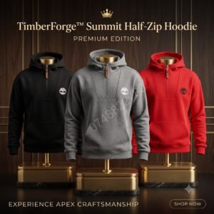 👑 TimberForge™ Summit Half-Zip Hoodie