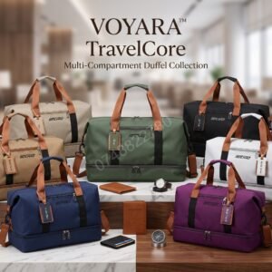 🧳 Voyara™ TravelCore – Multi-Compartment Travel Duffel Bag