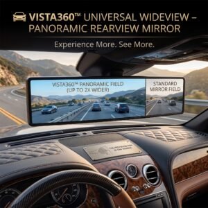 🚘 VISTA360™ Universal WideView – Panoramic Rearview Mirror